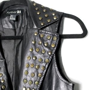 Forever 21 Faux Leather Moto Vest